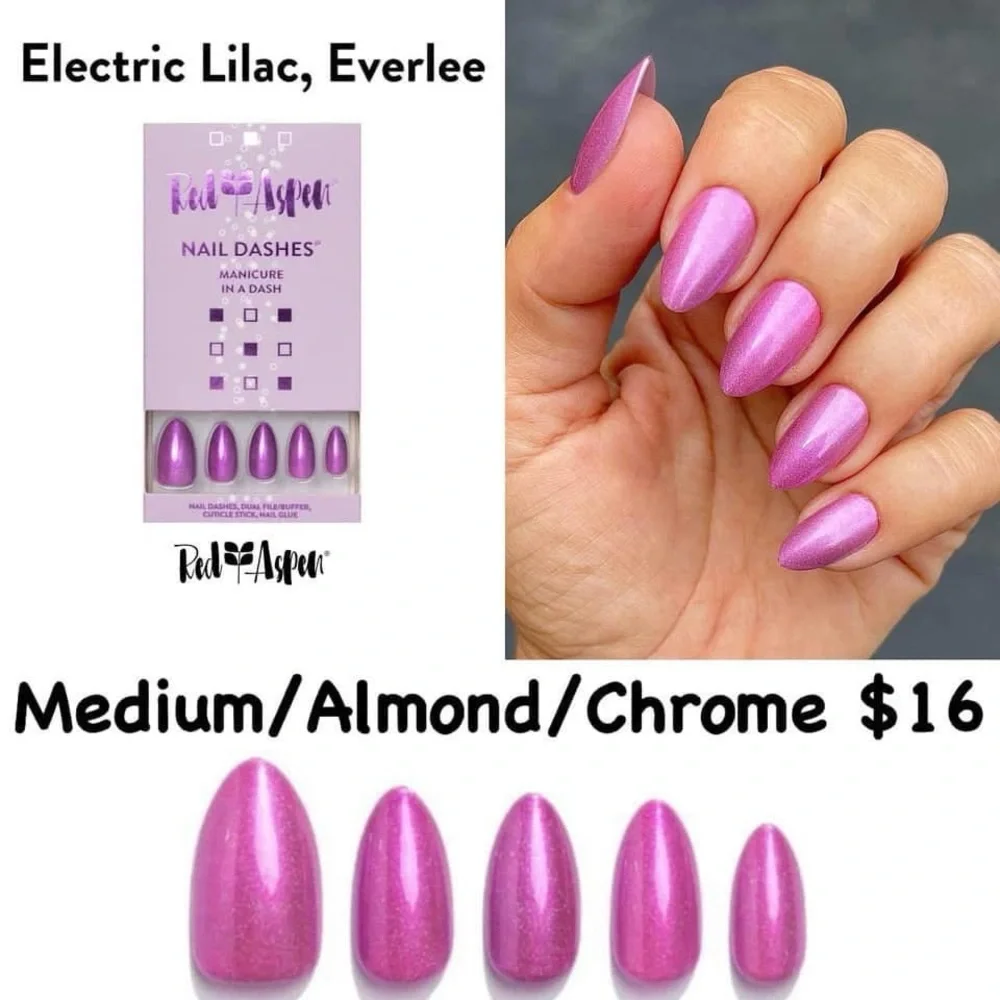 Red Aspen Nail Dashes - Electric Lilac Everlee - Press-On Nails - Picture 1 of 3